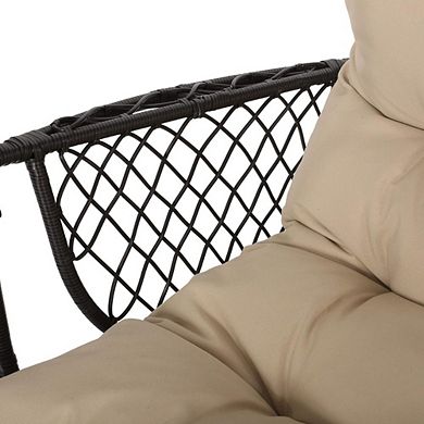 Wicker Hanging Chair with Cushion, No Stand