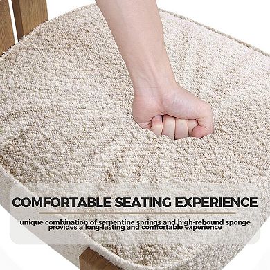 Dining Chairs Set of 2,Boucle Kitchen & Dining Room Chairs with Back Support,Kitchen Accent Chairs