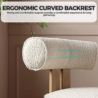 Dining Chairs Set of 2,Boucle Kitchen & Dining Room Chairs with Back Support,Kitchen Accent Chairs