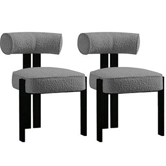 Dining Chairs Set of 2,Boucle Kitchen & Dining Room Chairs with Back Support,Kitchen Accent Chairs