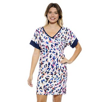 Women's 24Seven Comfort Apparel Abstract Knee Length T-Shirt Dress