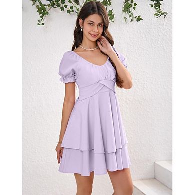 chiffon beach dress French Pink V Neck Print Flare Sleeve – SooLinen ICONIQUE Midi Dress - Color:MIDNIGHT SURF TheSpookyEdit