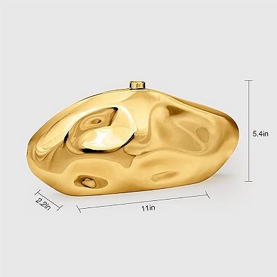 Women's Geometric Metallic Purse,Sparkle Evening Bag,Acrylic Evening Bags,Trendy Irregular Shell Bag