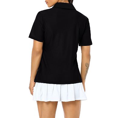 Women Golf Tennis Polo Shirts Short Sleeve Lightweight Collared Top