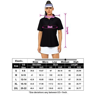 Women Golf Tennis Polo Shirts Short Sleeve Lightweight Collared Top
