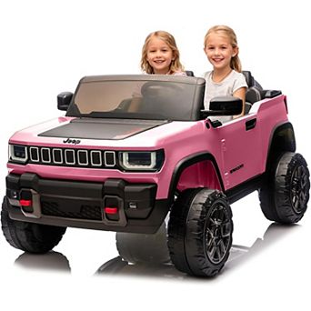 24V Licensed Kids Electric Truck, 2 Seater Ride On Car w/ Remote, tooth Music, LED Lights
