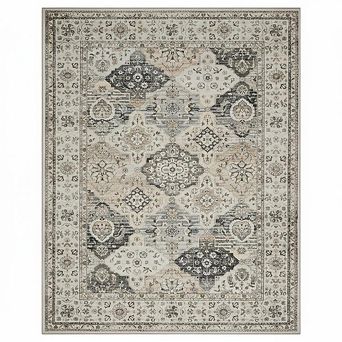 Washable rug, traditional classic style,floral print, non-slip, living room, dining room, office