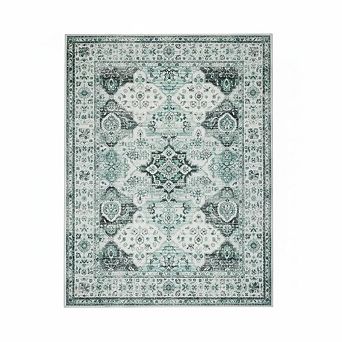 Washable rug, traditional classic style,floral print, non-slip, living room, dining room, office