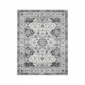 Washable rug, traditional classic style,floral print, non-slip, living room, dining room, office