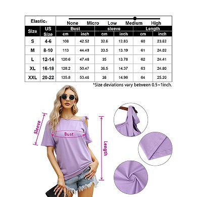 Women Off Shoulder Blouse Casual Short Sleeve Top