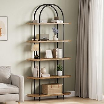 Arched Bookshelf,5 tier Arched Bookcase,Display Rack,Book Shelf,Display Shelving Unit Storage Rack