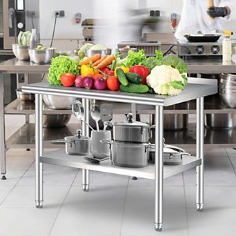 Stainless Steel Work Table,Heavy Duty Food Prep Worktable,Commercial Metal Table