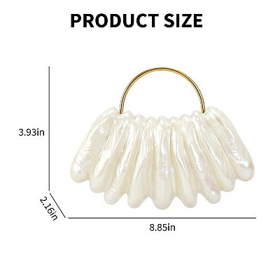 Elegant Shell-Shaped Acrylic Purse with Chain,Golden Evening Bag,Evening Bag,Shell Shaped Handbag