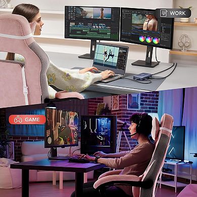 Gaming Chair,High Back Computer Chair with Footrest and Lumbar Support,Height Adjustable Game Chair