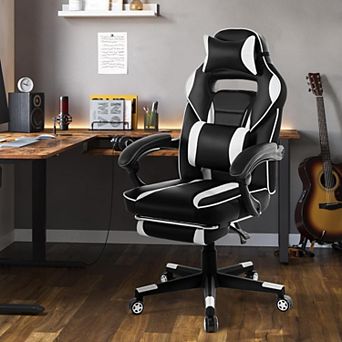 Gaming Chair,High Back Computer Chair with Footrest and Lumbar Support,Height Adjustable Game Chair