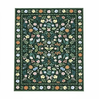 Floral Vintage Washable Non-Slip Rug，Soft Low Pile Thin Floor Mat，Indoor