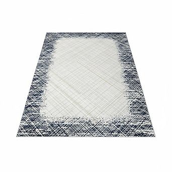 Area Rug，Large Area Rug, Modern Bordered Rug，Stain Resistant，Non-Slip Accent Rug