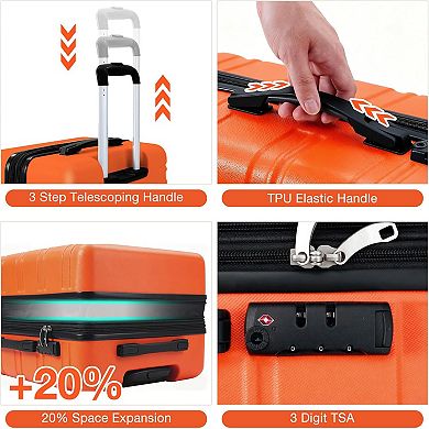 28 in Hardside Carry On Luggage with Wheels, Expandable Lightweight Suitcase,Hardshell Cabin Luggage