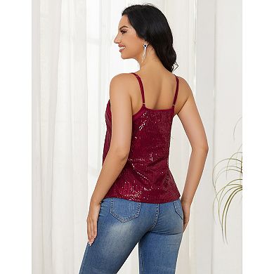 Women's Sequined Shining Camisole Club Party Sleeveless Top