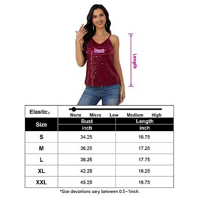 Women's Sequined Shining Camisole Club Party Sleeveless Top