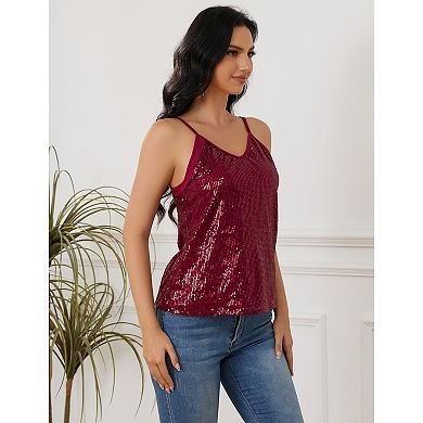 Women's Sequined Shining Camisole Club Party Sleeveless Top