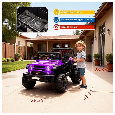 12V Kids Electric Ride-on Truck, Parent Remote Control Kids' Car