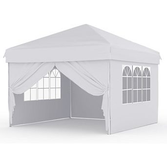 10'x10' Pop Up Waterproof Canopy Tent with Sidewalls Carry Bag for Camping Events