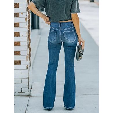 Women's Flare Bell Bottom Jeans High Waisted Wide Leg Bootcut Jeans Causal Stretchy Denim Pants