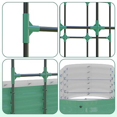 Galvanized Raised Garden Bed With Trellis,Tall Garden Arch Trellis,Expandable Metal Planter Box