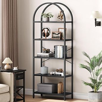 Arched Bookshelf,5 tier Bookcase,Arched Display Racks,Industrial Book Shelf,Bookshelves,Storage Rack