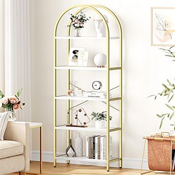 Arched Bookshelf,5 tier Bookcase,Arched Display Racks,Industrial Book Shelf,Bookshelves,Storage Rack