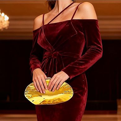 Acrylic Evening Bags,Acrylic Shell Shape Evening Bag with Chain, Trendy Metal Handle,Women Bag