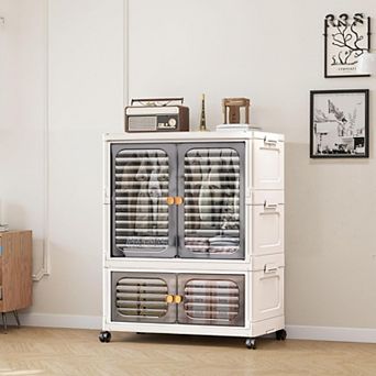 Pet Wardrobe Closet,Stackable Storage Bins,Clothes Cabinet forAccessories,Toys,Clothes