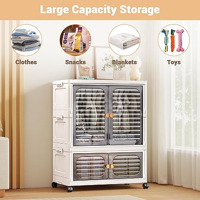 Pet Wardrobe Closet,Stackable Storage Bins,Clothes Cabinet forAccessories,Toys,Clothes