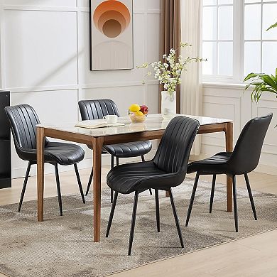 Dining Chairs Set of 2, Upholstered PU Leather Kitchen & Dining Chairs