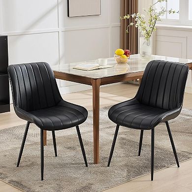 Dining Chairs Set of 2, Upholstered PU Leather Kitchen & Dining Chairs