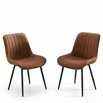 Dining Chairs Set of 2, Upholstered PU Leather Kitchen & Dining Chairs