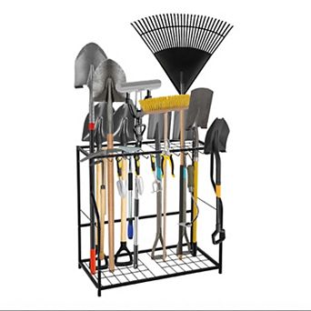 Garden Tool Organizer,Metal Tool Rack,Garage Tool Storage,Tool Storage Stand,Freestanding Tool Stand