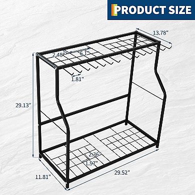 Garden Tool Organizer,Metal Tool Rack,Garage Tool Storage,Tool Storage Stand,Freestanding Tool Stand