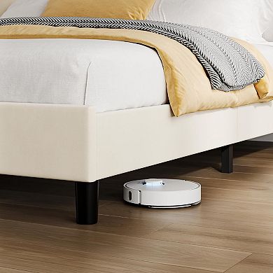 Bed Frame,Modern Upholstered Bed Frame with Adjustable Linen Headboard