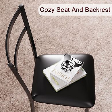 3-Piece Wooden Round Table & Chair Set,Small Kitchen Table For 2,Space Saving Kitchen Breakfast Nook