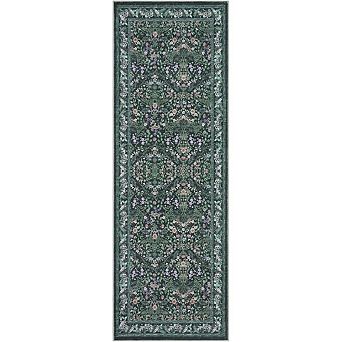 Washable Folding Floral Print Area Rug with Non - Slip Backing