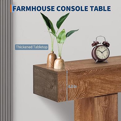 63" Wood Console Table, Sofa Table Behind The Couch with Storage,Hallway Furniture