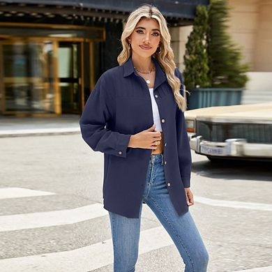 Women's Button Down Shirts Long Sleeve Basic Classic Fashion Shirt Dressy Casual Blouses
