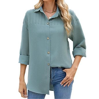 Women's Button Down Shirts Long Sleeve Basic Classic Fashion Shirt Dressy Casual Blouses