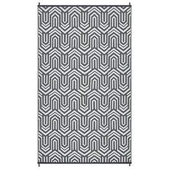 GlowSol Outdoor Rugs Geometric Reversible Waterproof UV Resistant Plastic Straw Rug for Patio Porch