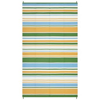 GlowSol Modern Outdoor Rugs Stripped Reversible Waterproof Portable Area Rugs for Patio Picnic