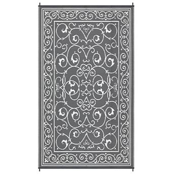 GlowSol Floral Outdoor Rug Modern Reversible Waterproof Portable Plastic Straw Rug for Patio Picnic