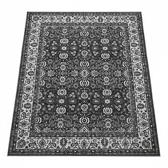 Washable Rugs with Rubber Backing，Soft Vintage Floral Carpet for Kitchen,Bedroom
