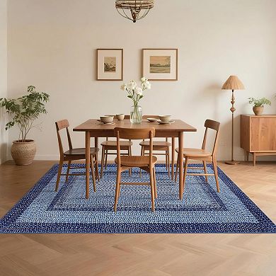 Machine Washable Area Rugs，Modern Braided Pattern Non Slip Non Shedding